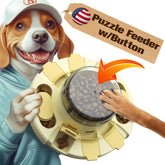 KADTC Dog Puzzle Toy Level 2 in 1 for Small/Medium/Large Dogs Treat Puzzles Slow Feeder/w Button Boredom Busters Keep Them Busy Enrichment Toys Food Dispenser Puppy Brain Mental Stimulation Mind Game